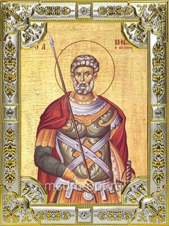 Икона Мина Котуанский (Фригийский) великомученик, 18х24 см, со стразами 24788