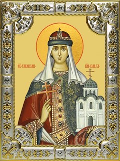 Икона Ольга равноапостольная великая княгиня, 18х24 см, со стразами 24839