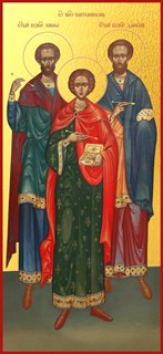 Икона Косьма, Дамиан, Пантелеймон мученики целители 24846