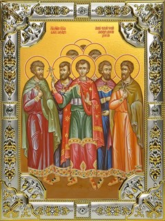 Икона Собор мучеников Кесарийских, 18х24 см, со стразами 24849