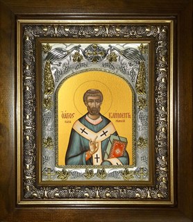 Икона Климент, папа Римский, священномученик, в киоте 20х24 см 24869