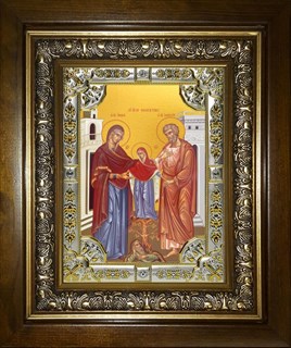 Икона Иоаким и Анна праведные богоотцы, в киоте 24х30 см 24870