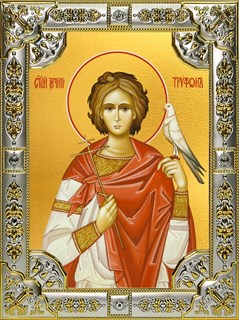 Икона Трифон мученик, 18х24 см, со стразами 24875