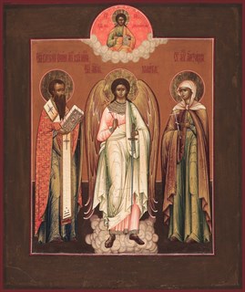 Икона Василий Великий святитель, Ангел Хранитель, Александра мученица 24960