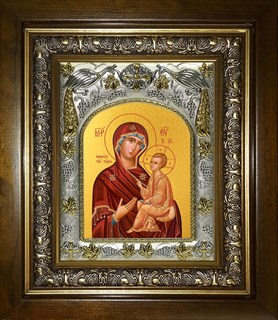 Икона Тихвинская икона Божией Матери, в киоте 20х24 см 24962