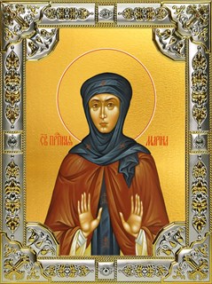 Икона Марина преподобная, 18х24 см, со стразами 24978