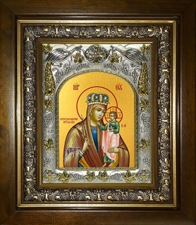 Икона Призри на смирение, икона Божией Матери, в киоте 20х24 см 25018
