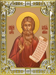 Икона Илия (Илья) Египетский, 18х24 см, со стразами 25046