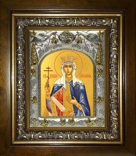 Икона Елена равноапостольная царица,в киоте 20х24 см 25050