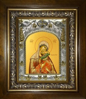 Икона Акидимская икона Божией Матери (Взыграние младенца), в киоте 20х24 см 25055