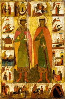 Икона Борис и Глеб благоверные князья-страстотерпцы 25056