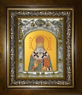 Икона Серафим (Соболев) архиепископ Богучарский, святитель, в киоте 20х24 см 25057