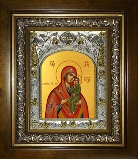 Икона Домницкая икона Божией Матери, в киоте 20х24 см 25091
