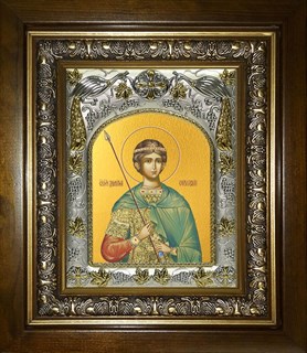 Икона Дмитрий (Димитрий) Солунский великомученик, в киоте 20х24 см 25100