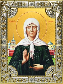 Икона Матрона Московская блаженная, 18х24 см, со стразами 25152