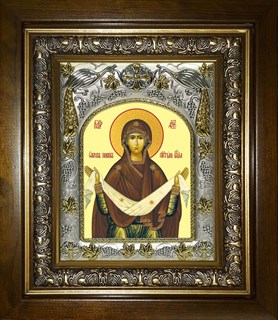 Икона Покров, икона Божией Матери, в киоте 20х24 см 25213