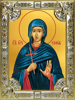 Икона София Римская мученица, 18х24 см со стразами 25235