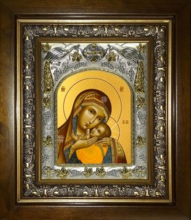 Икона Корсунская икона Божией Матери, в киоте 20х24 см 25252