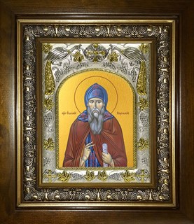 Икона Евфимий Корельский, в киоте 20х24 см 25264