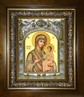 Икона Иверская икона Божией Матери, в киоте 20х24 см 25285