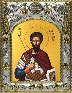 Икона Каллистрат мученик, 14х18 см 25329
