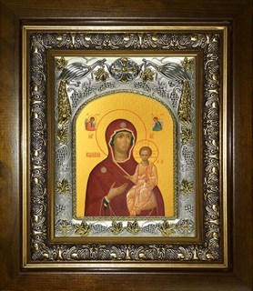 Икона Одигитрия, икона Божией Матери, в киоте 20х24 см 25350