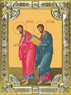 Икона Лука и Марк апостолы, 18х2 4см, со стразами 25355