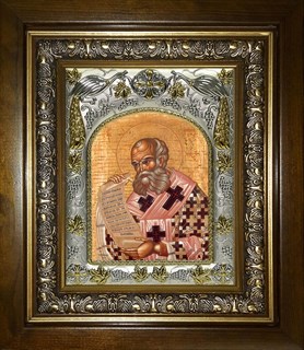 Икона Афанасий Великий Александрийский, святитель, в киоте 20х24 см 25396