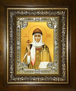Икона Ольга равноапостольная великая княгиня, в киоте 24х30 см 25399