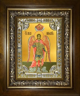 Икона Михаил архангел, в киоте 24х30 см 25421