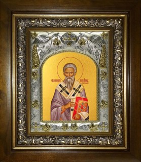 Икона Геннадий архиепископ Новгородский, святитель, в киоте 20х24 см 25425