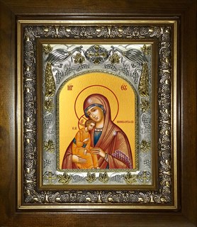 Икона Миасинская икона Божией Матери, в киоте 20х24 см 25426