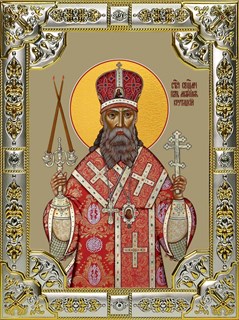 Икона Петр митрополит Крутицкий, священномученик, 18х24 см, со стразами 25439