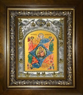 Икона Божия Матерь Неопалимая Купина, в киоте 20х24 см 25478