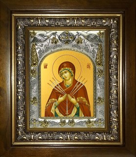 Икона Умягчение злых сердец, икона Божией Матери, в киоте 20х24 см 25523