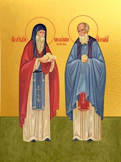 Икона Спиридон и Никодим, преподобные, просфорники Печерские 25540