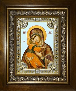 Икона Владимирская икона Божией Матери, в киоте 24х30 см 25548