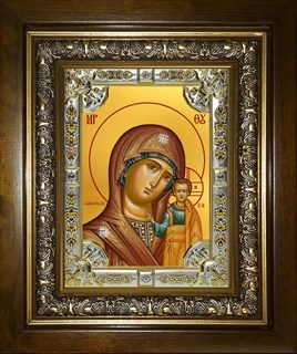 Икона Казанская икона Божией Матери, в киоте 24х30 см 25550