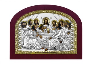 Икона Тайная Вечеря, дерево, посеребрение 925 25567