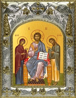 Икона Деисус, Спас на престоле, 14х18 см 25569