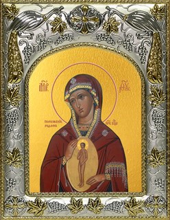 Икона В родах Помощница,икона Божией Матери, 14х18 см 25596