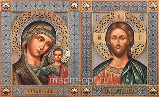 Икона Венчальная пара Господь Вседержитель и Казанская Божия Матерь 25726