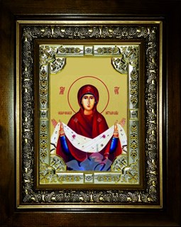 Икона Покров, икона Божией Матери, в киоте 24х30 см 25784