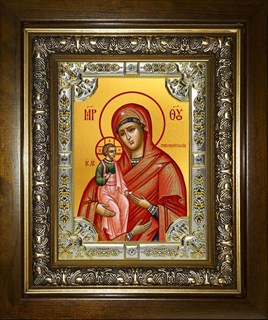 Икона Троеручица, икона Божией Матери, в киоте 24х30 см 25805