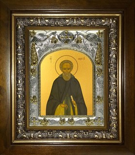 Икона Михей Радонежский преподобный, в киоте 20х24 см 25832