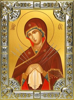 Икона Умягчение злых сердец, икона Божией Матери, 18х24 см, со стразами 25851