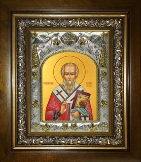 Икона Анатолий Константинопольский, киоте 20х24 см 25880