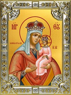 Икона Ильинская икона Божией Матери, 18х24 см, со стразами 25886