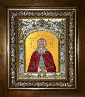 Икона Сергий (Сергей) Радонежский преподобный, в киоте 20х24 см 25887
