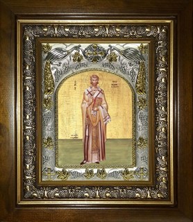 Икона Леонид Афинский, святитель, в киоте 20х24 см 25889